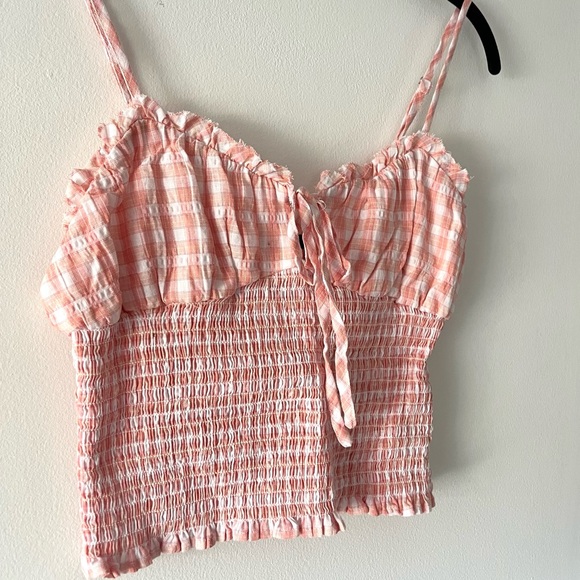 Forever 21 Gingham Pink Crop Tank Top - Picture 3 of 6